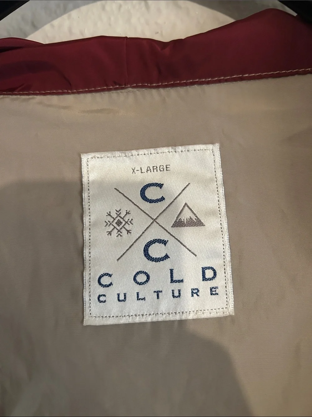 C.C. Cold Culture Men's Lightweight Anorak Jacket - Beige, Maroon & Red